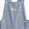 Little Alfie Lion Bib Shorts, Navy Herringbone - Rompers - 4