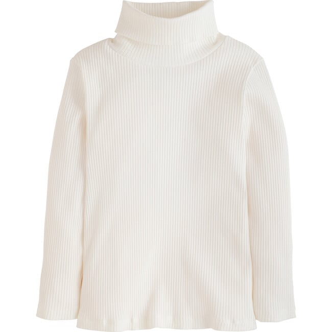 Solid Rib Turtleneck, Ivory - Shirts - 1