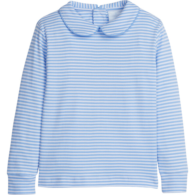 Striped Peter Pan Shirt, Light Blue