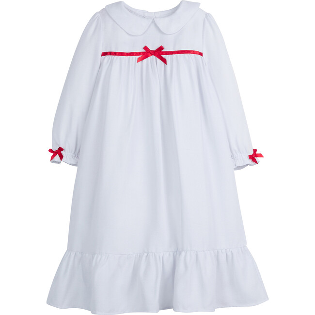 Classic Nightgown, White With Red Bow