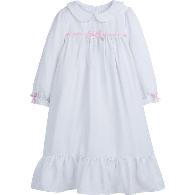 Classic Nightgown, White With Light Pink Bow
