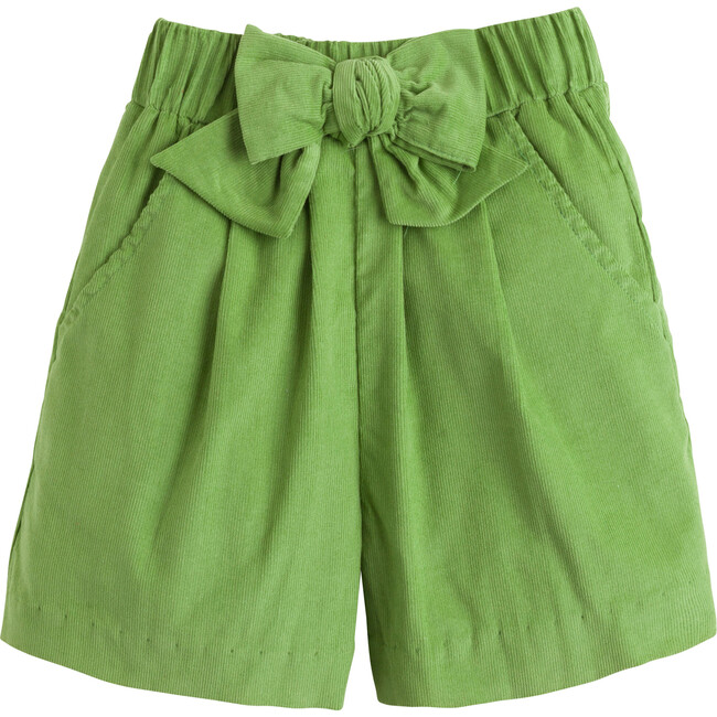 Bow Shorts, Sage Green Corduroy