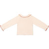Sunflower Knit Quilt Yoke Ruffle Sleeve Top, Cream - Shirts - 1 - thumbnail
