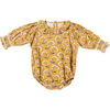 Juniper Queen Annes Lace Print Romper, Yellow - Onesies - 1 - thumbnail