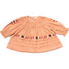Tulip Shirring Neck Embroidered Dress, Rose - Dresses - 1 - thumbnail