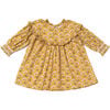 Cottage Queen Annes Lace Print Dress, Yellow - Dresses - 1 - thumbnail