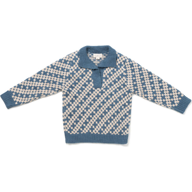 Ames Swiss Cross Knit Sweater, Blue