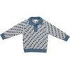 Ames Swiss Cross Knit Sweater, Blue - Sweaters - 1 - thumbnail