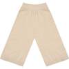 Kids Wide Pull-On Pants, Beige - Pants - 1 - thumbnail