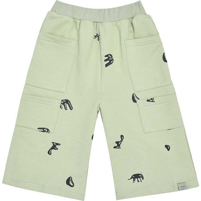 Kids Wide Pull-On Terry Pants, Green