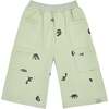 Kids Wide Pull-On Terry Pants, Green - Pants - 1 - thumbnail