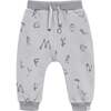 Kids Terry Joggers With Print, Grey - Sweatpants - 1 - thumbnail