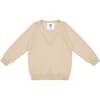 Kids Long Sleeve Soft Knit Top, Beige - Shirts - 1 - thumbnail