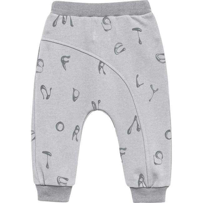 Kids Terry Joggers With Print, Grey - Sweatpants - 2