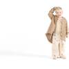 Kids Wide Pull-On Terry Pants, Beige - Pants - 2