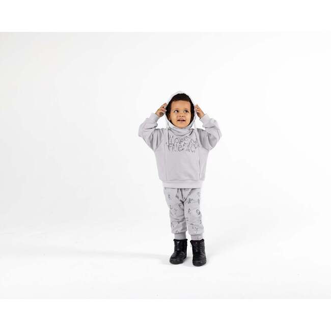 Kids Terry Joggers With Print, Grey - Sweatpants - 3