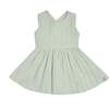 Girls Quilted Poplin Pinafore Dress, Green - Dresses - 1 - thumbnail