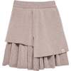 Girls Layered Skirt, Tan - Skirts - 1 - thumbnail