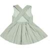 Girls Quilted Poplin Pinafore Dress, Green - Dresses - 2