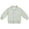 Baby Poplin Quilted Bomber Jacket, Green - Jackets - 1 - thumbnail