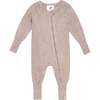 Baby Knitted One-Piece, Tan - Rompers - 1 - thumbnail