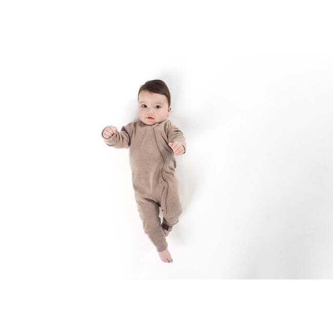 Baby Knitted One-Piece, Tan - Rompers - 2