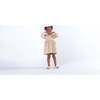 Girls Fit & Flare Jersey Long Sleeve Dress, Beige - Dresses - 3