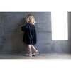 Girls Poplin Dress With Pleats, Black - Dresses - 3