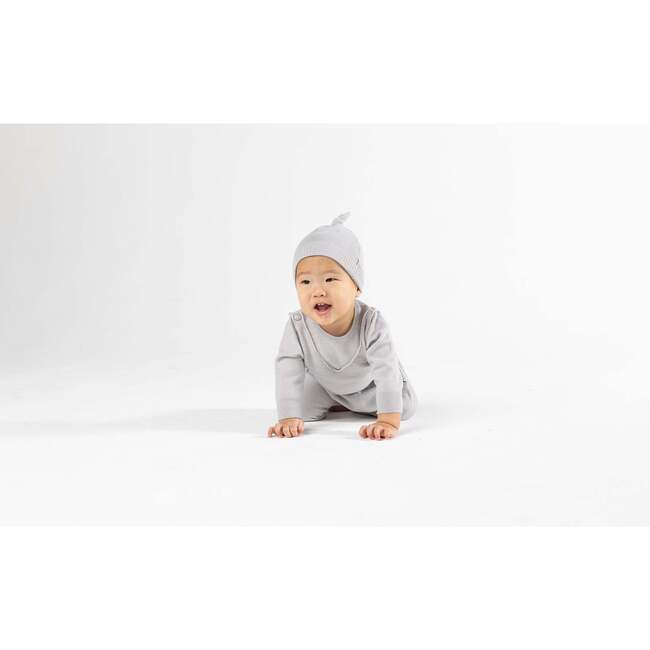 Baby Beanie in Brushed Knit, Grey - Hats - 3
