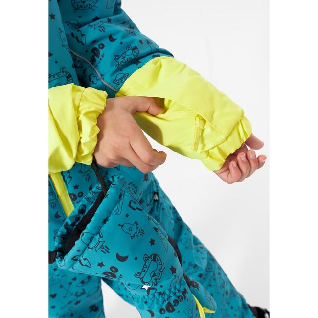 Universe Mondo Monster Snowsuit, Green Blue - Snowsuits - 4