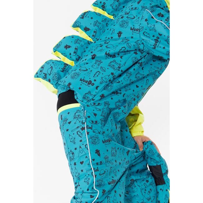 Universe Mondo Monster Snowsuit, Green Blue - Snowsuits - 5