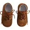 Suede Oxford Baby Booties, Brown - Booties - 1 - thumbnail