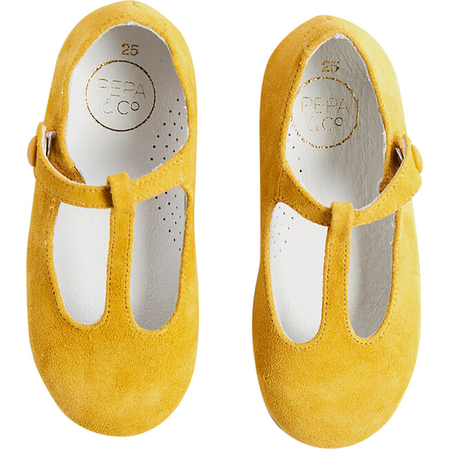 Suede Charlotte Shoes, Mustard