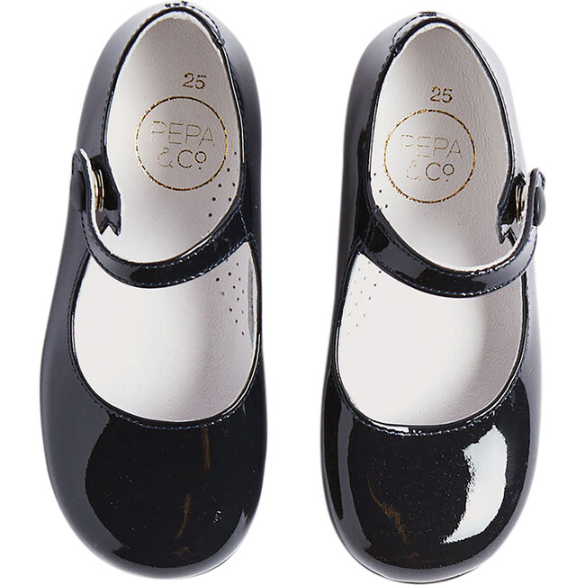 Patent Leather Mary Jane Shoes, Navy