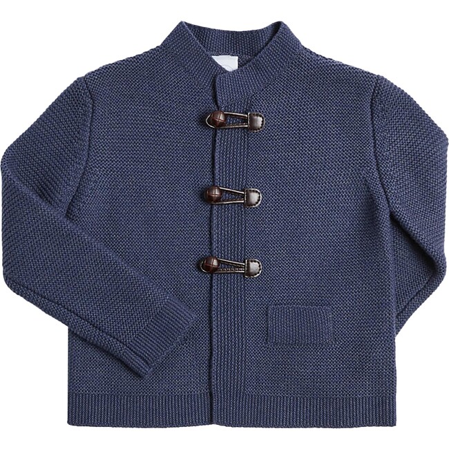 Toggle Fastening Knitted Cardigan, Blue