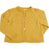 Openwork Buttoned Cardigan, Mustard - Cardigans - 1 - thumbnail