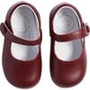 Mary Jane Baby Shoes, Burgundy - Mary Janes - 1 - thumbnail