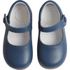 Leather Mary Jane Baby Shoes, French Blue - Mary Janes - 1 - thumbnail