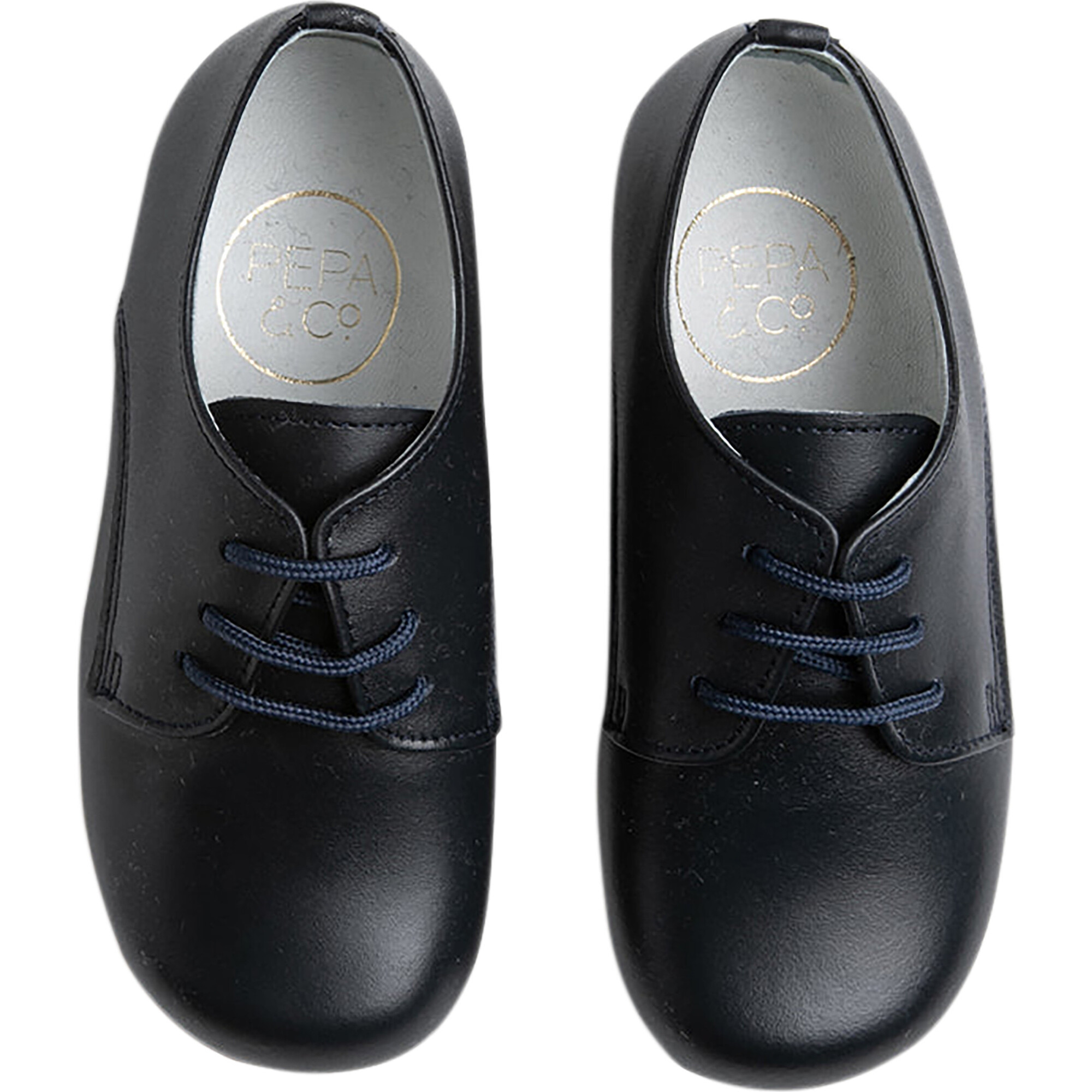 Leather Lace-Up Shoes, Navy - Lace-Ups - 1
