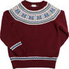 Classic Fair Isle Merino Wool Jumper, Burgundy - Sweaters - 1 - thumbnail