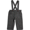 Herringbone Braced Trousers, Grey - Pants - 1 - thumbnail