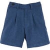 Wool Turn-Up Shorts, Blue - Shorts - 1 - thumbnail