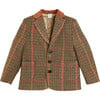 Check Tweed 3-Buttoned Blazer Jacket, Brown - Jackets - 1 - thumbnail