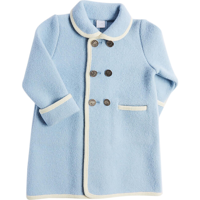 Austrian Double Breasted Wool Baby Coat, Blue