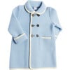 Austrian Double Breasted Wool Baby Coat, Blue - Coats - 1 - thumbnail