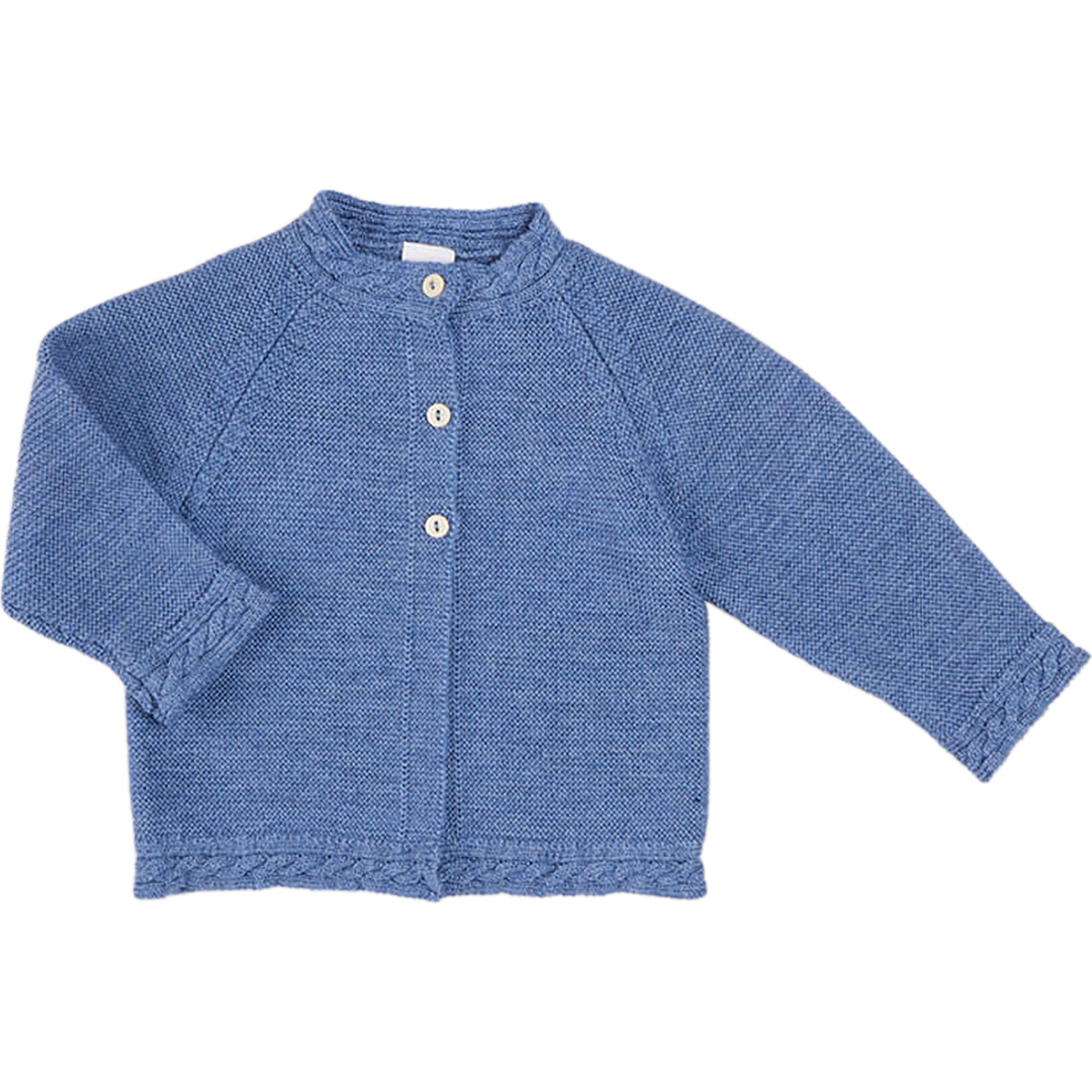 Cable Detail Cardigan, French Blue - Cardigans - 1