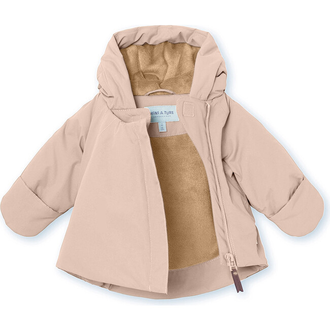 YAKA Fleece Lined Winter Jacket, Rose Dust - Rompers - 3