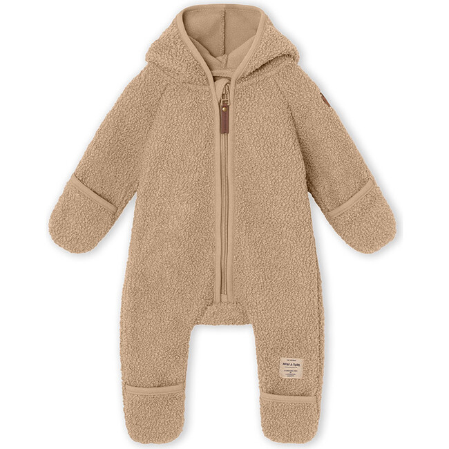 Recycled Adel Teddy Fleece Jumpsuit, Savannah Tan