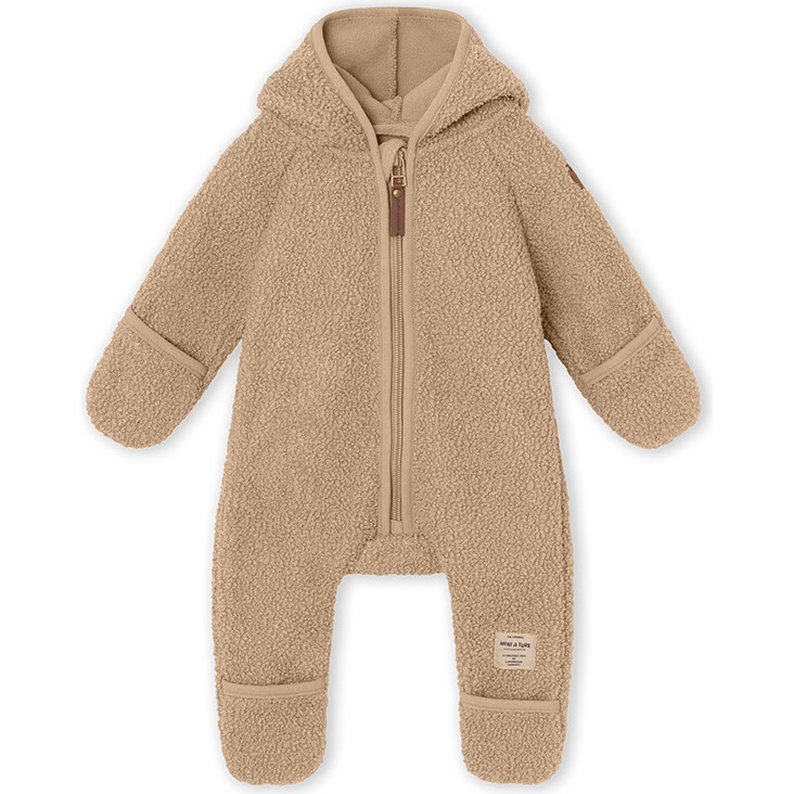 Recycled Adel Teddy Fleece Jumpsuit, Savannah Tan - Rompers - 1