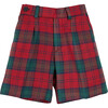 Tailored Tartan Shorts, Red - Shorts - 1 - thumbnail